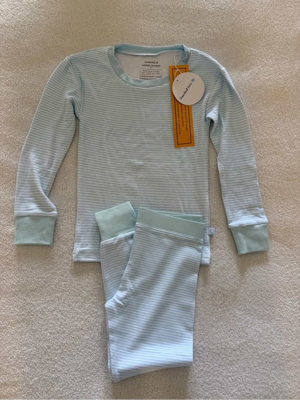 NWT Dreamland Baby Light Blue Stripe Kids Pajamas